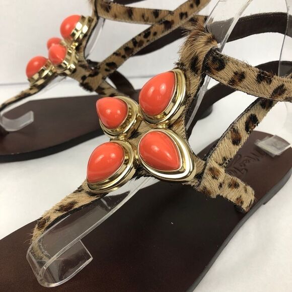 Miss Trish Embellished Calf Hair Leather Sandals - Picture 3 of 5